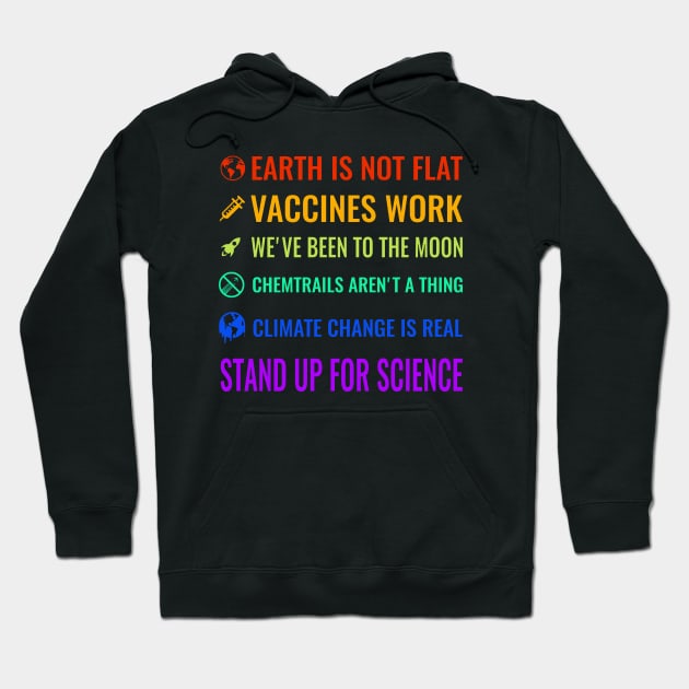 Earth is not flat! Vaccines work! Hoodie by jonathonjohn